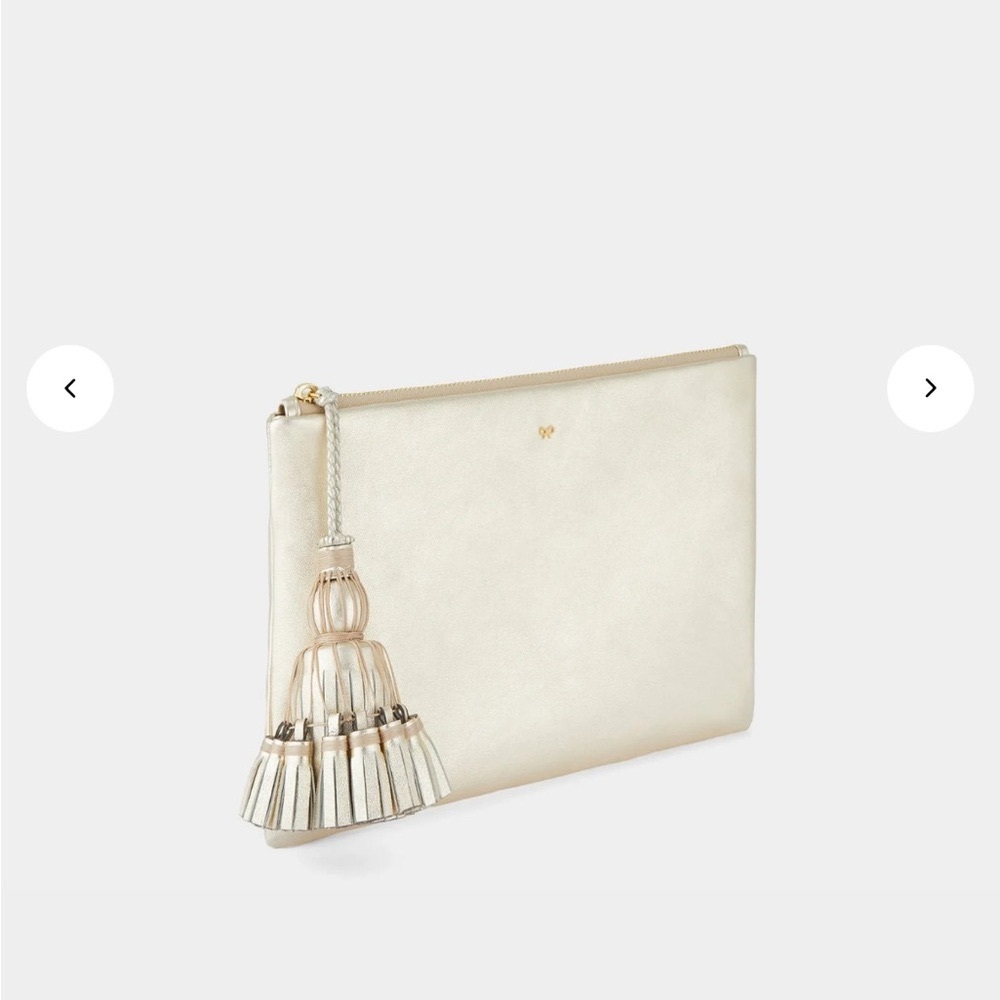 Anya Hindmarch Georgina Clutch Light Gold